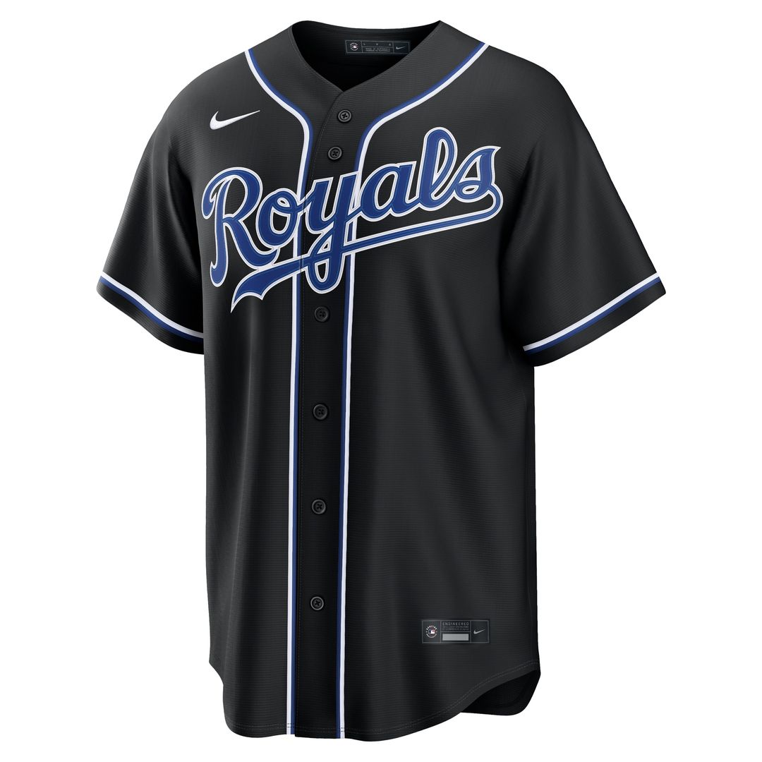 Kansas City Royals Nike Fashion Replica Black Out Jersey Team Jersey Sports Fan Apparel