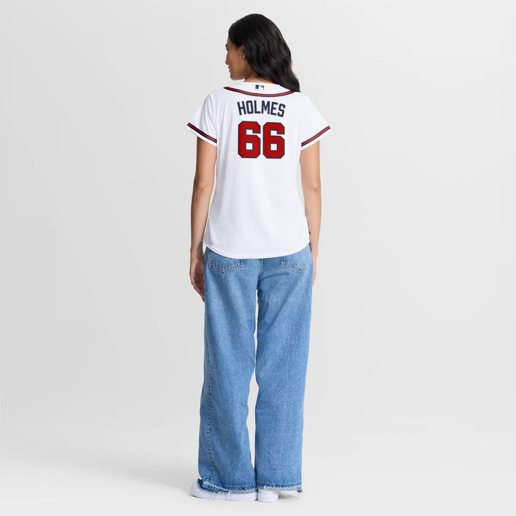 Atlanta Braves Grant Holmes Nike Women's Home Replica Jersey - White Team Jersey Sports Fan Apparel