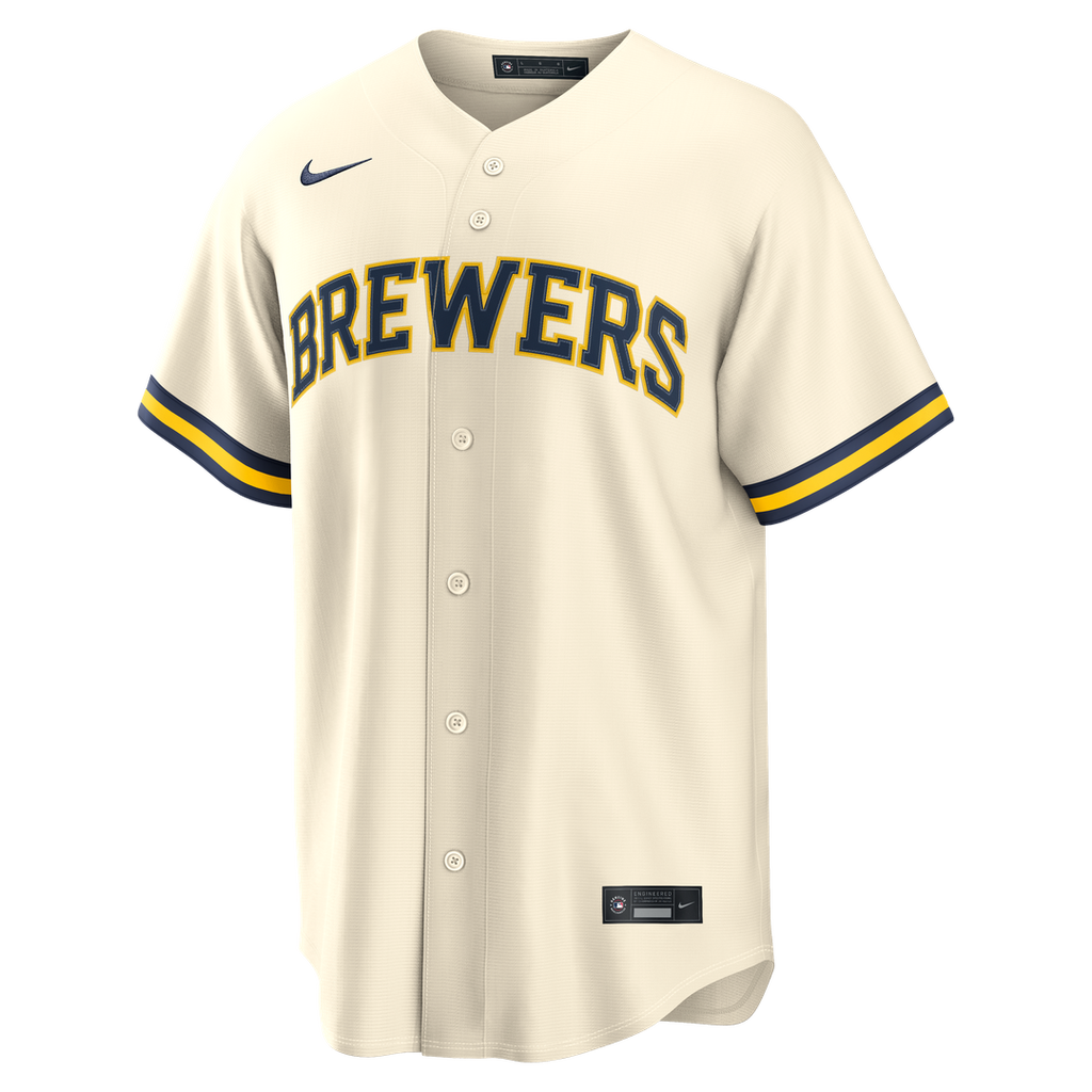 Milwaukee Brewers Christian Yelich Nike Home Replica Jersey - Cream Team Jersey Sports Fan Apparel