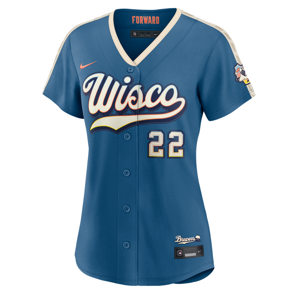 Milwaukee Brewers Christian Yelich Nike Women's 2026 City Connect Stadium Jersey - Mineral Blue Team Jersey Sports Fan Apparel