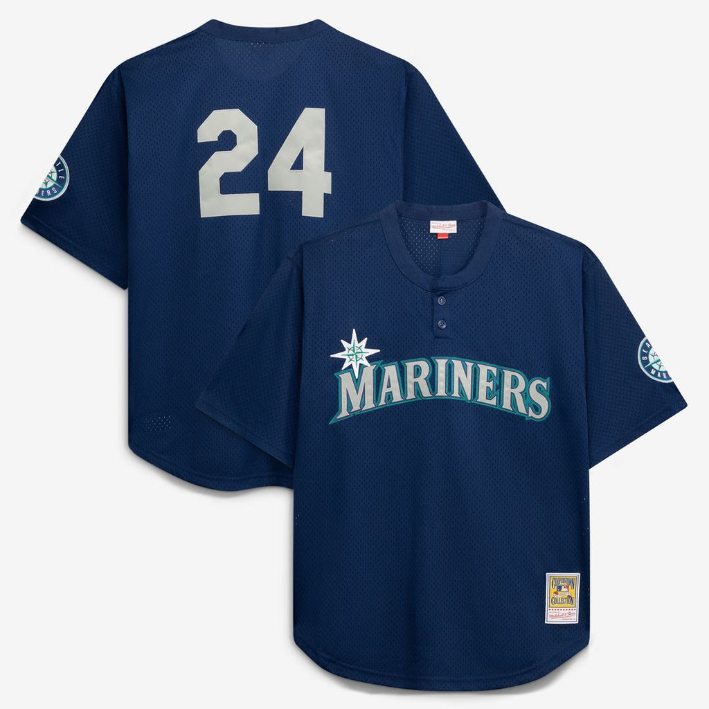 Seattle Mariners Mitchell & Ness Big & Tall Cooperstown Mesh Batting Practice Jersey - Navy Team Jersey Sports Fan Apparel