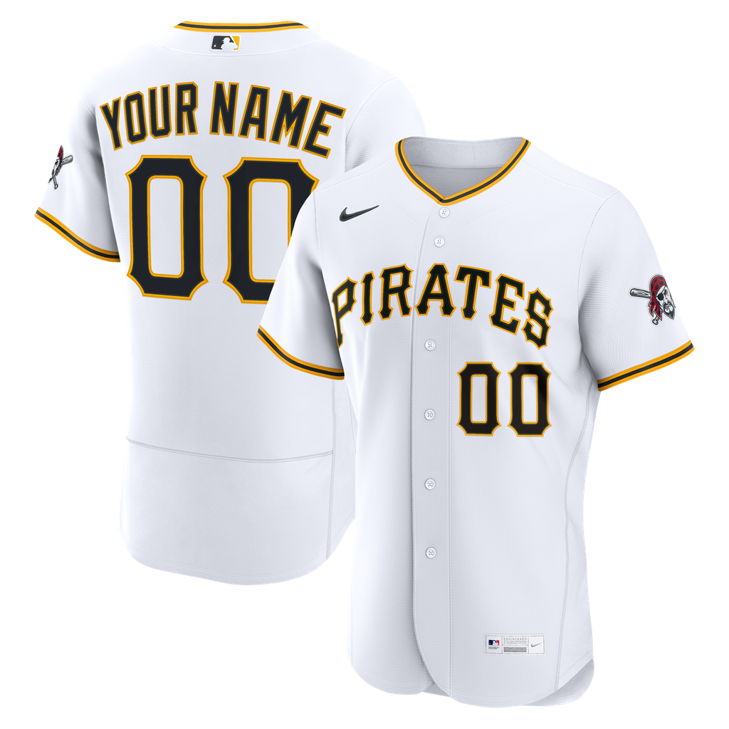 Pittsburgh Pirates Nike Home Authentic Custom Jersey - White Team Jersey Sports Fan Apparel